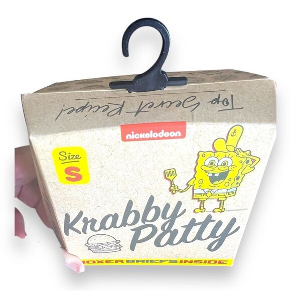 Crazy Boxer Briefs with Gift Box Nickelodeon Krabby Patty  SpongeBob Mens Size S - Picture 7 of 7